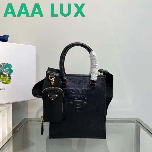 Replica Prada Women Small Saffiano Leather Handbag-Black 3