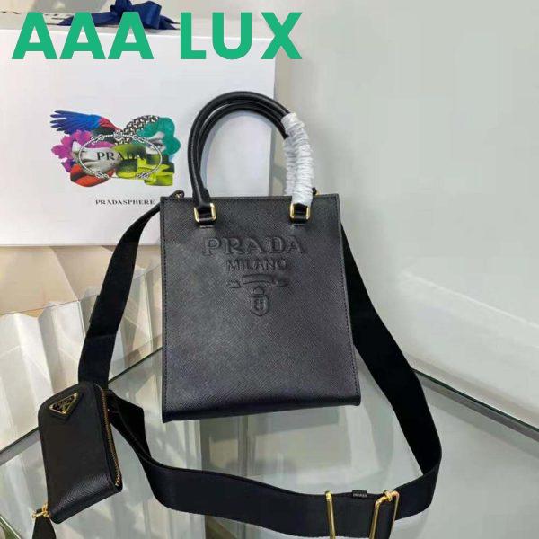 Replica Prada Women Small Saffiano Leather Handbag-Black 6