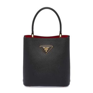 Replica Prada Women Small Saffiano Leather Prada Panier Bag-Black