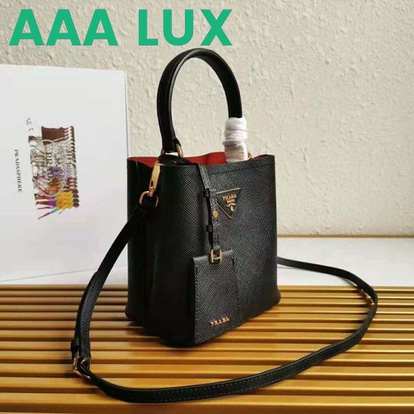 Replica Prada Women Small Saffiano Leather Prada Panier Bag-Black 5