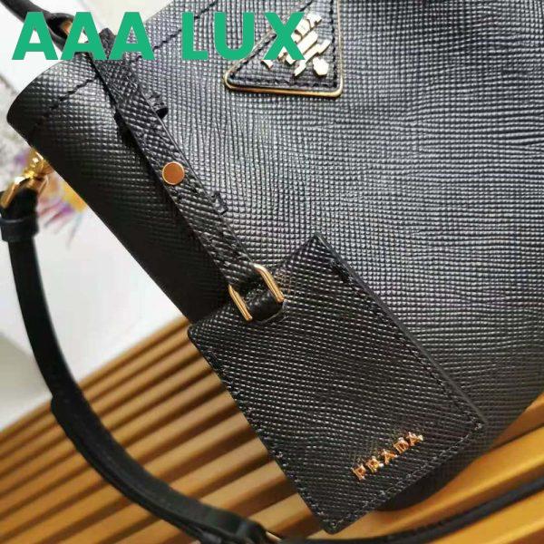 Replica Prada Women Small Saffiano Leather Prada Panier Bag-Black 8