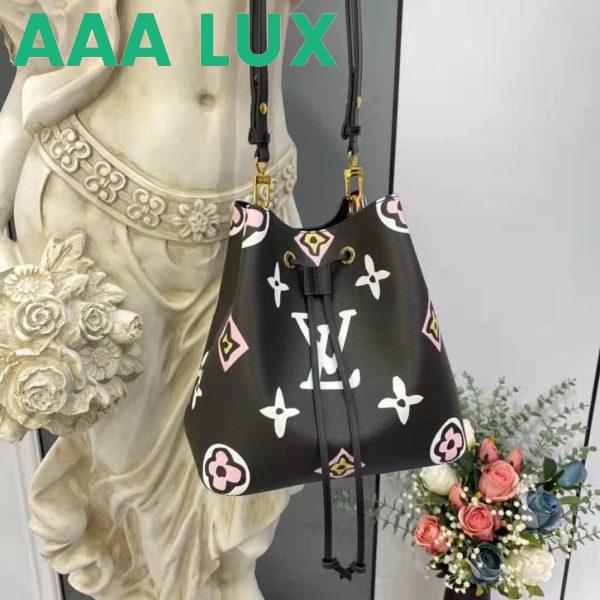 Replica Louis Vuitton LV Women NéoNoé MM Bucket Bag Black Monogram Coated Canvas 4