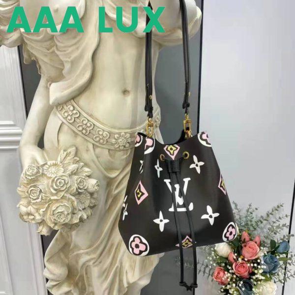 Replica Louis Vuitton LV Women NéoNoé MM Bucket Bag Black Monogram Coated Canvas 5