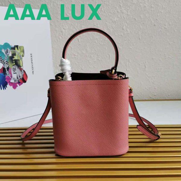 Replica Prada Women Small Saffiano Leather Prada Panier Bag-Pink 4