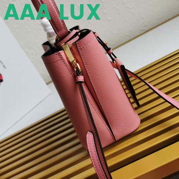 Replica Prada Women Small Saffiano Leather Prada Panier Bag-Pink 6
