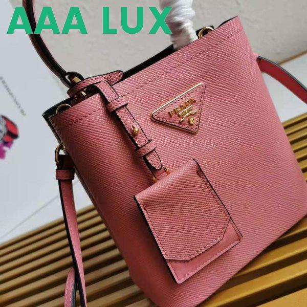 Replica Prada Women Small Saffiano Leather Prada Panier Bag-Pink 8