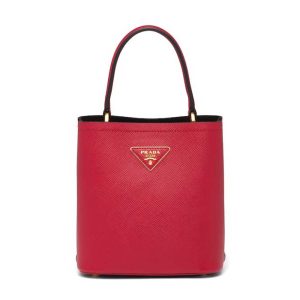 Replica Prada Women Small Saffiano Leather Prada Panier Bag-Red 2