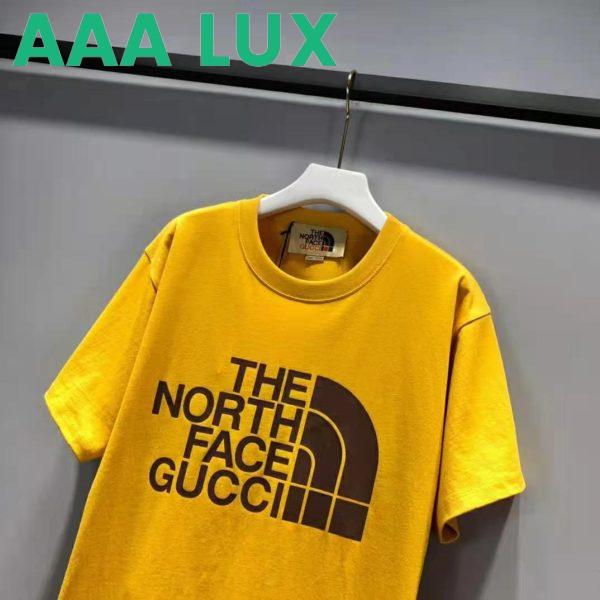 Replica Gucci Men The North Face x Gucci Oversize T-Shirt Cotton Jersey Crewneck-Yellow 5