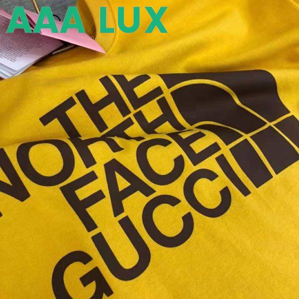 Replica Gucci Men The North Face x Gucci Oversize T-Shirt Cotton Jersey Crewneck-Yellow 6