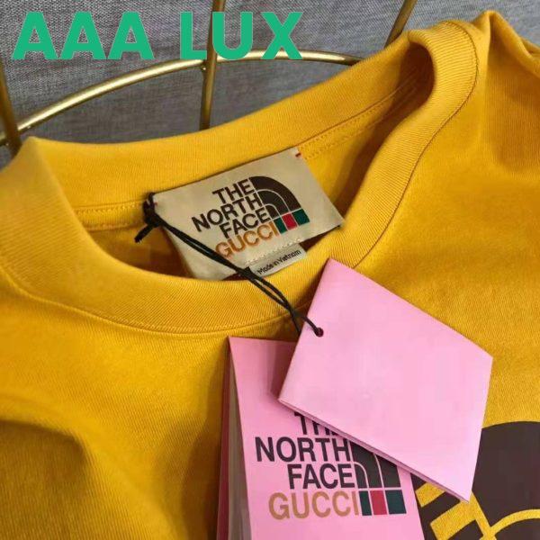 Replica Gucci Men The North Face x Gucci Oversize T-Shirt Cotton Jersey Crewneck-Yellow 7