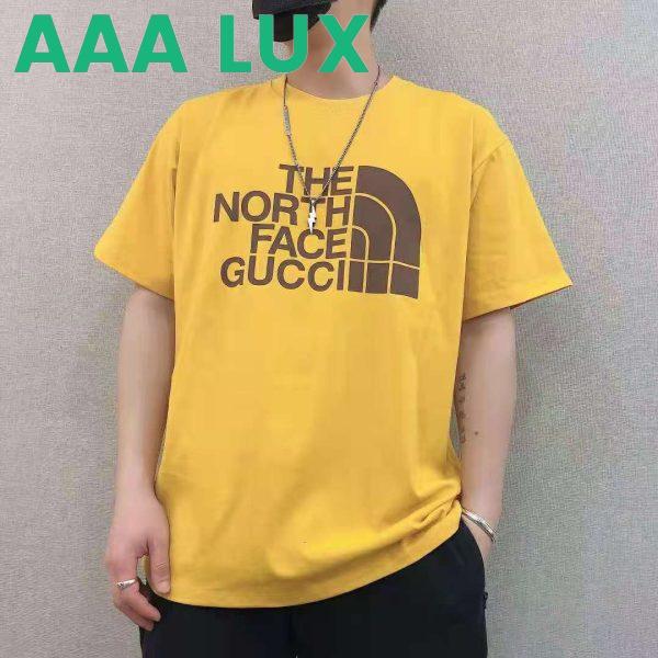 Replica Gucci Men The North Face x Gucci Oversize T-Shirt Cotton Jersey Crewneck-Yellow 13