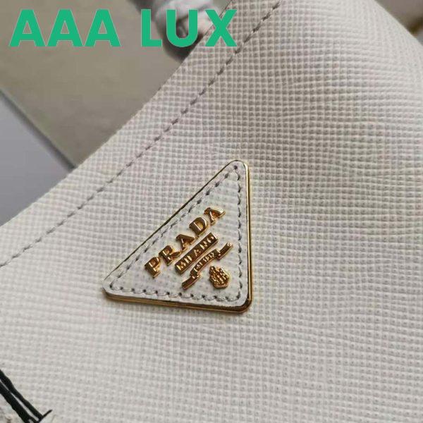 Replica Prada Women Small Saffiano Leather Prada Panier Bag-White 10
