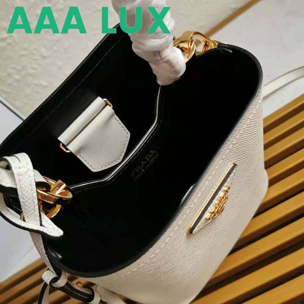 Replica Prada Women Small Saffiano Leather Prada Panier Bag-White 11