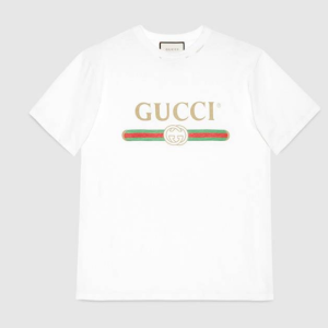 Replica Gucci Men Washed T-shirt with Gucci Logo-White 2