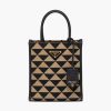 Replica Prada Women Symbole Jacquard Fabric Micro Bag-Beige