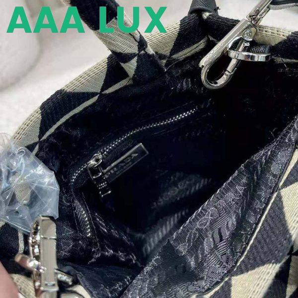 Replica Prada Women Symbole Jacquard Fabric Micro Bag-Beige 11