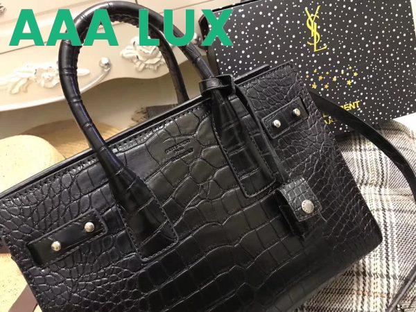 Replica Saint Laurent YSL Small SAC DE JOUR Souple Bag In Black Crocodile Embossed Leather 10
