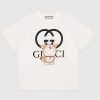 Replica Gucci Women Doraemon x Gucci Oversize T-Shirt Ivory Cotton Jersey Crewneck-Blue 14