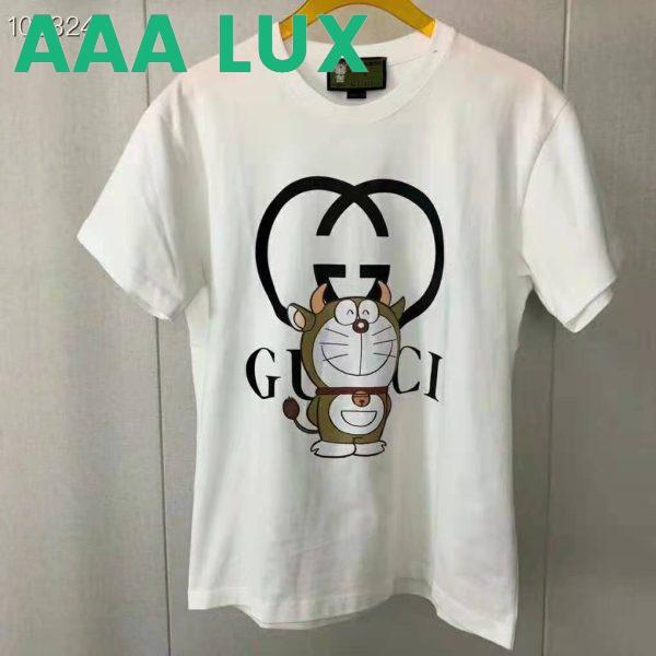 Replica Gucci Women Doraemon x Gucci Oversize T-Shirt Ivory Cotton Jersey Crewneck 3
