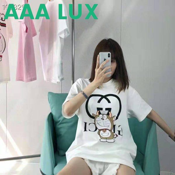 Replica Gucci Women Doraemon x Gucci Oversize T-Shirt Ivory Cotton Jersey Crewneck 9