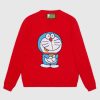 Replica Gucci Women Doraemon x Gucci Wool Sweater Green Wool Crewneck 15