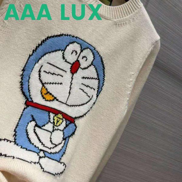 Replica Gucci Women Doraemon x Gucci Wool Sweater White Crewneck 5