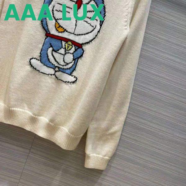 Replica Gucci Women Doraemon x Gucci Wool Sweater White Crewneck 8