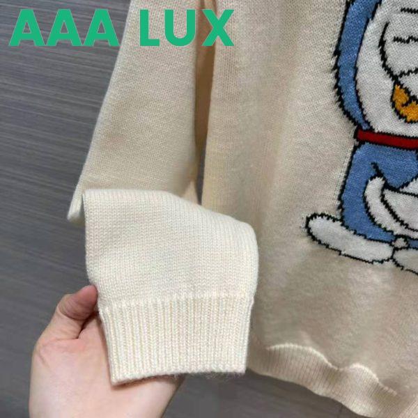 Replica Gucci Women Doraemon x Gucci Wool Sweater White Crewneck 9