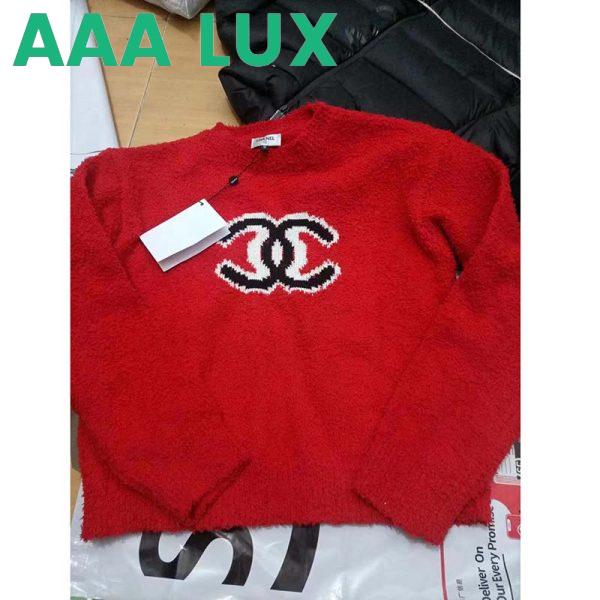 Replica Chanel Women Pullover Wool and Mixed Fibers & Cashmere Sweater-Red 5