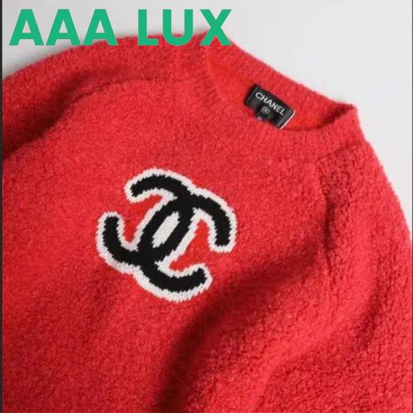 Replica Chanel Women Pullover Wool and Mixed Fibers & Cashmere Sweater-Red 9