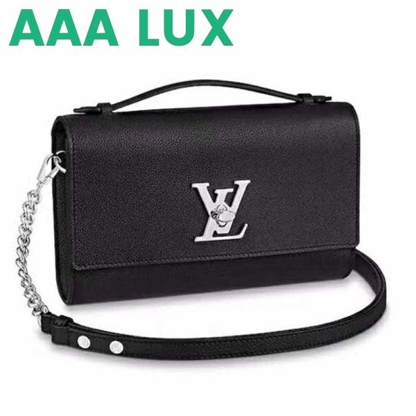 Replica Louis Vuitton LV Women Lockme Clutch Soft Grained Calfskin 3
