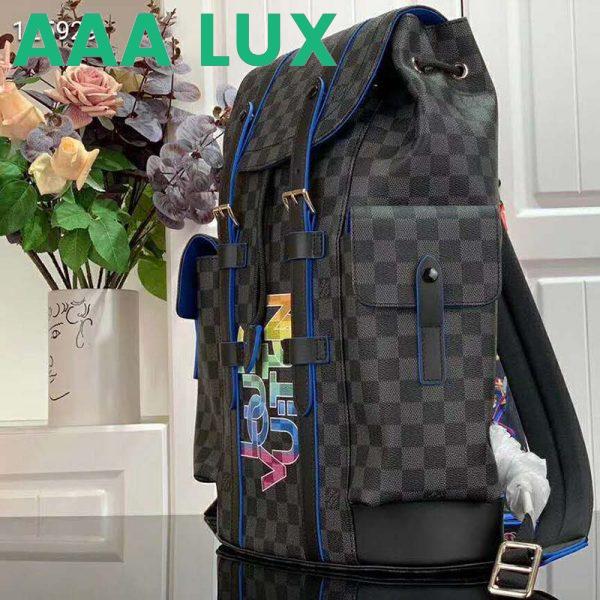 Replica Louis Vuitton LV Unisex Christopher PM Backpack Damier Graphite Coated Canvas 5