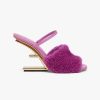 Replica Fendi Women First Purple Sheepskin High-Heeled Sandals