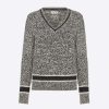 Replica Dior Women V-Neck Sweater Blue and Gray Cashmere and Wool