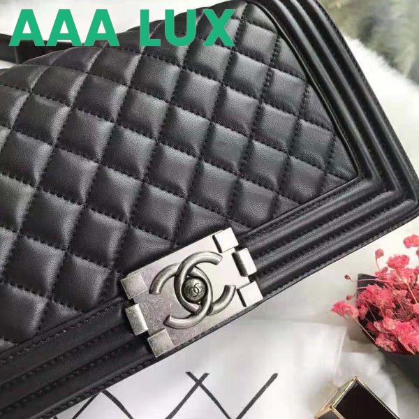 Replica Chanel Boy Chanel Handbag in Calfskin & Ruthenium-Finish Metal-Black 6