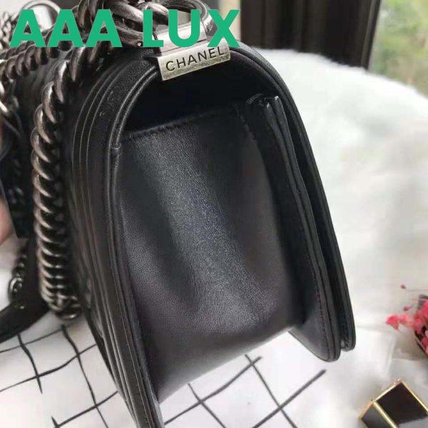 Replica Chanel Boy Chanel Handbag in Calfskin & Ruthenium-Finish Metal-Black 11