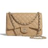 Replica Chanel Women Large Classic Handbag in Grained Calfskin Leather-Sandy