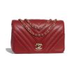 Replica Chanel Women Mini Flap Bag in Calfskin Leather-Red