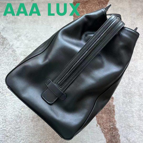 Replica Gucci Unisex Large Tote Bag Tonal Double G Black Leather Original GG Canvas 5