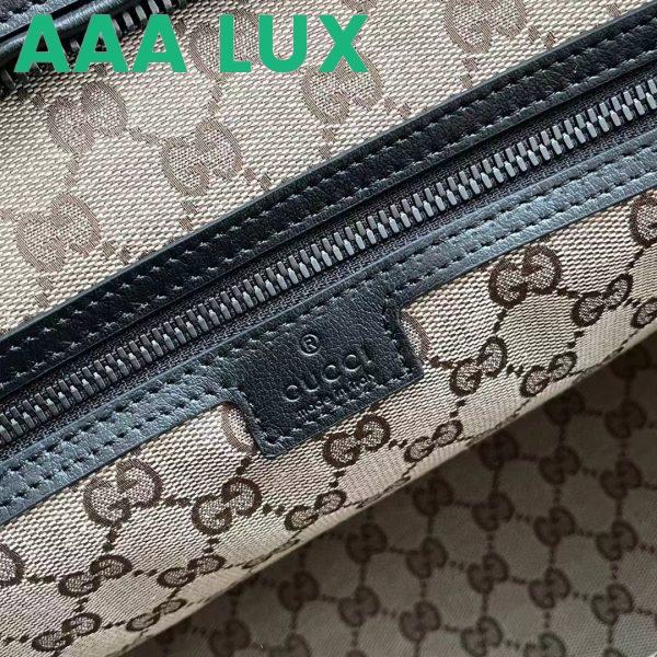Replica Gucci Unisex Large Tote Bag Tonal Double G Black Leather Original GG Canvas 11