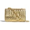 Replica Chanel Women Mini Flap Bag in Metallic Crocodile Embossed Calfskin Leather-Gold