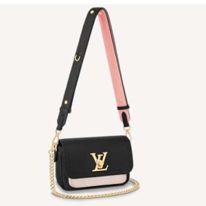 Replica Louis Vuitton LV Women Lockme Tender Black Grained Calf Leather