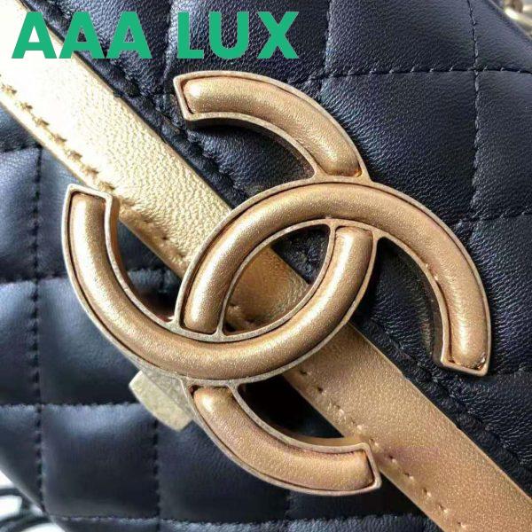 Replica Chanel Women Small Flap Bag in Metallic Lambskin Leather-Black 8