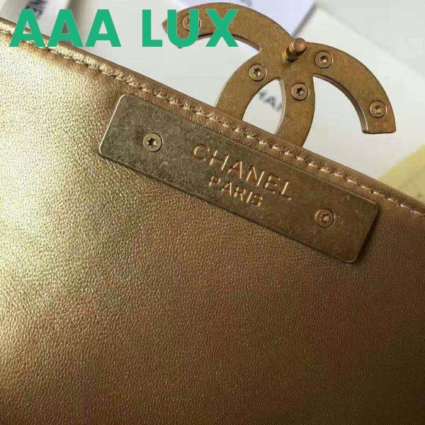 Replica Chanel Women Small Flap Bag in Metallic Lambskin Leather-Black 10