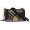 Replica Chanel Women Small Flap Bag in Metallic Lambskin Leather-Black 11