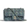 Replica Chanel Women Mini Flap Bag in Tweeds & Fabrics-Blue