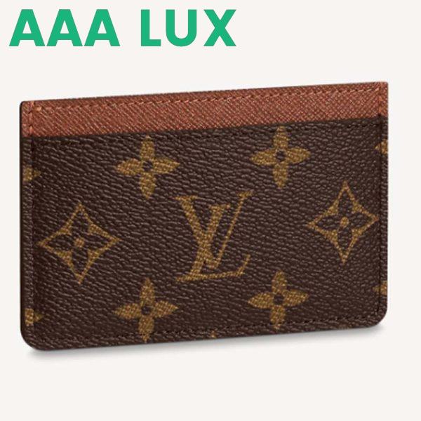 Replica Louis Vuitton LV Unisex Card Holder Wallet Brown Monogram Coated Canvas