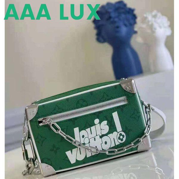 Replica Louis Vuitton LV Unisex Mini Soft Trunk Bag Green Vintage Monogram Canvas 3