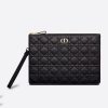 Replica Dior Women Large Dior Caro Daily Pouch Cannage Calfskin