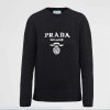 Replica Prada Men Cashmere Wool Prada Logo Crew-Neck Sweater Black Menswear Fit